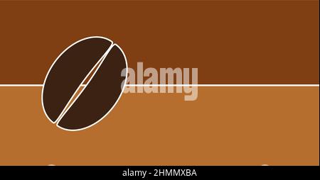 Coffee bean on simple background with copy space. Stock Vector