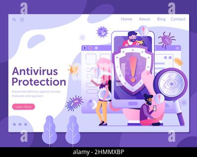 Mobile Virus Protection and Cyber Security Banner Stock Vector