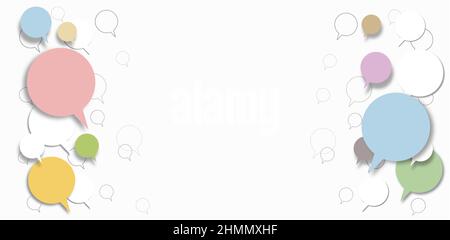 Vector abstract circles for message with copy space. Speech bubbles for talking and speech background Stock Vector