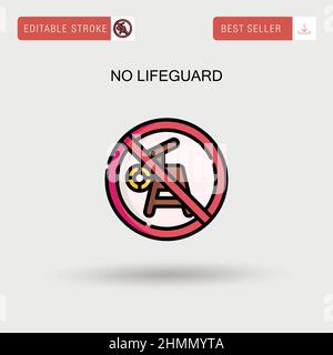 No lifeguard Simple vector icon. Stock Vector