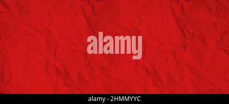 old crumpled red paper texture. Stock Photo