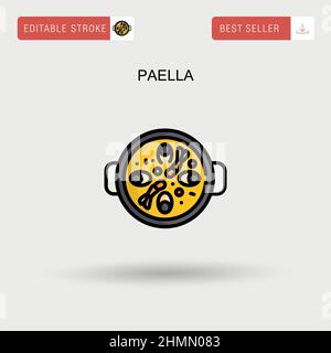 Paella Simple vector icon. Stock Vector
