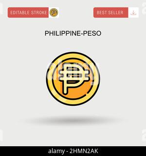 Philippine-peso Simple vector icon. Stock Vector