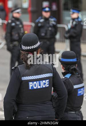 Police officers on duty in Winchester, Hampshire, UK Stock Photo