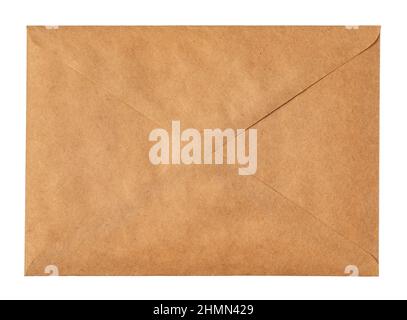 Recycled craft paper envelope isolated white background Stock Photo