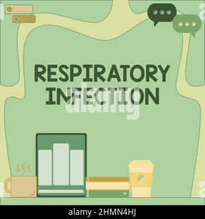 Handwriting text Respiratory Infection. Conceptual photo any infectious disease that directly affects the normal breathing Office Desk With Tablet Pen Stock Photo