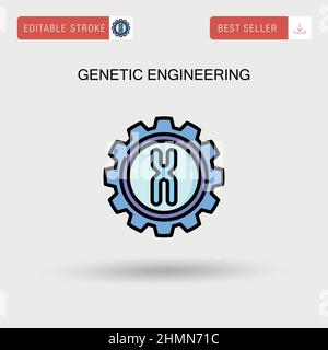 Genetic engineering Simple vector icon. Stock Vector