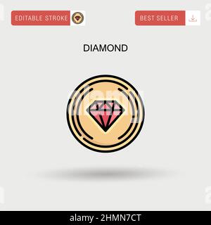 Diamond Simple vector icon Stock Vector Image & Art - Alamy