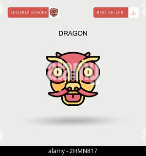 Dragon Simple vector icon. Stock Vector