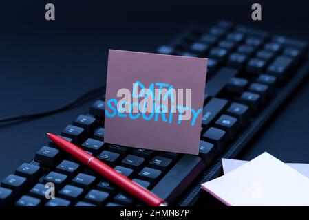 Sign displaying Data Security. Business concept Protected important personal data from unauthorized access Developing New Antivirus Program Codes Stock Photo