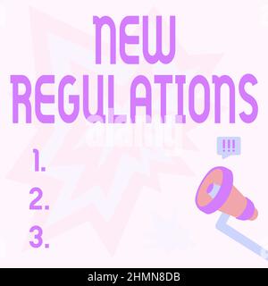 Inspiration showing sign New Regulations. Internet Concept Regulation controlling the activity usually used by rules. Megaphone Drawing Producing Stock Photo