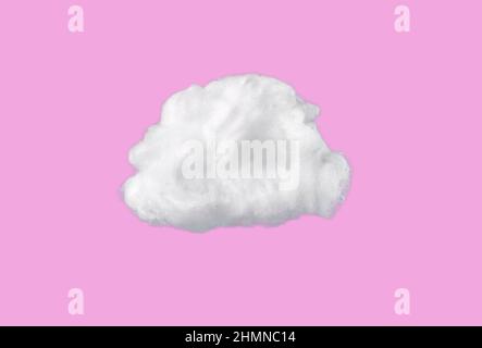 Cotton cloud at pink background. Dreaming, rainy weather or forecast concept. High quality photo Stock Photo