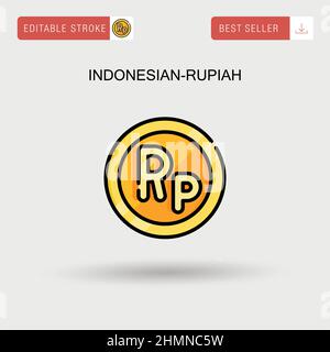 Indonesian-rupiah Simple vector icon. Stock Vector