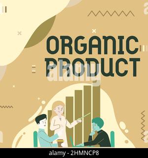 Inspiration showing sign Organic Product. Business concept made from materials produced by organic agriculture Lady Drawing Explaining To Her Teammate Stock Photo