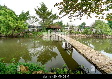 Thien Hung Pagoda, Quy Nhon City, Binh Dinh Province, Vietnam - January 2, 2021: Pictures of Thien Hung Pagoda in Quy Nhon City, Binh Dinh Province, V Stock Photo