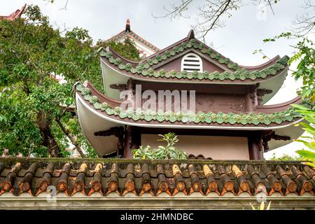 Thien Hung Pagoda, Quy Nhon City, Binh Dinh Province, Vietnam - January 2, 2021: Pictures of Thien Hung Pagoda in Quy Nhon City, Binh Dinh Province, V Stock Photo