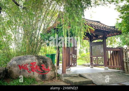 Thien Hung Pagoda, Quy Nhon City, Binh Dinh Province, Vietnam - January 2, 2021: Pictures of Thien Hung Pagoda in Quy Nhon City, Binh Dinh Province, V Stock Photo