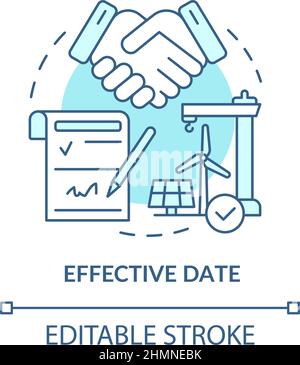 Effective date turquoise concept icon Stock Vector
