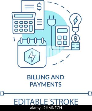 Billing and payments turquoise concept icon Stock Vector