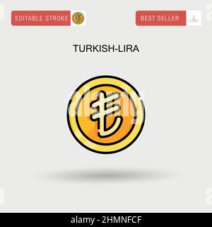 Turkish-lira Simple vector icon. Stock Vector