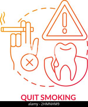 Quit smoking red gradient concept icon Stock Vector