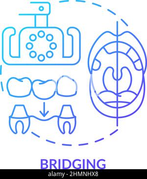 Bridging blue gradient concept icon Stock Vector
