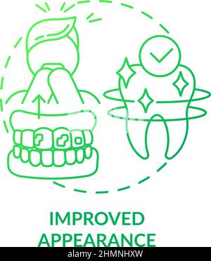 Improved appearance green gradient concept icon Stock Vector