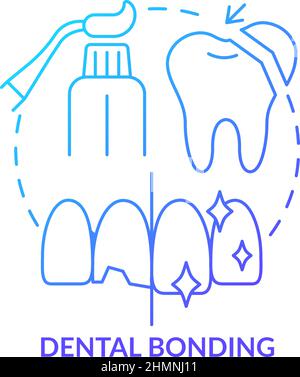 Dental bonding blue gradient concept icon Stock Vector