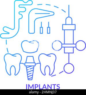 Implants blue gradient concept icon Stock Vector