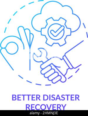 Better disaster recovery blue gradient concept icon Stock Vector