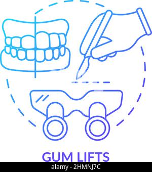 Gum lifts blue gradient concept icon Stock Vector