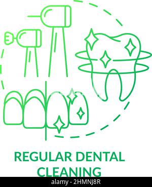 Regular dental cleaning green gradient concept icon Stock Vector