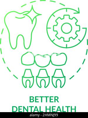 Better dental health green gradient concept icon Stock Vector