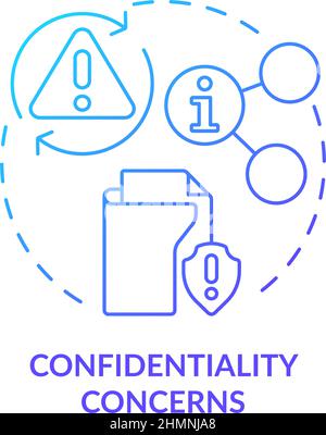 Confidentiality concerns blue gradient concept icon Stock Vector