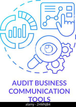 Audit business communication tools blue gradient concept icon Stock Vector