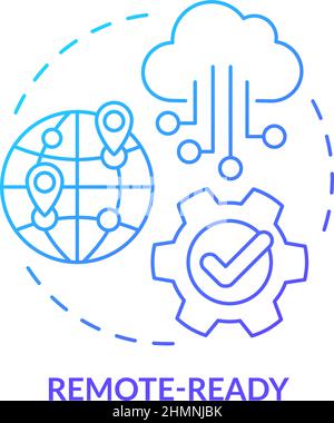 Remote-ready blue gradient concept icon Stock Vector