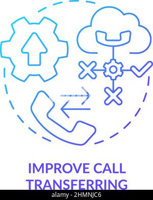 Improve call transferring blue gradient concept icon Stock Vector
