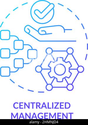 Centralized management blue gradient concept icon Stock Vector
