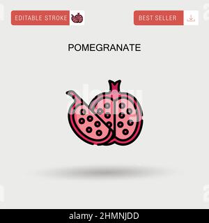 Pomegranate Simple vector icon. Stock Vector