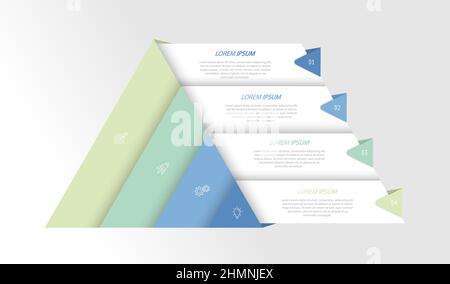 Infographics. 4 steps of development, marketing, workflow or plan. Business strategy with icons. Report and statistics diagram. Stock Vector