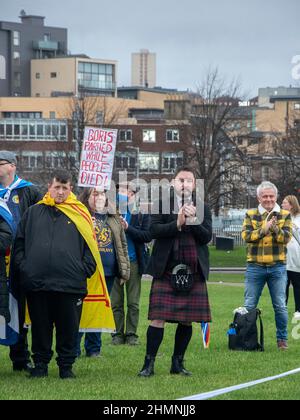 Glasgow, Scotland. UK. 22nd January 2022: Protesters at a Scottish Independence rally in Glasgow Green. Stock Photo