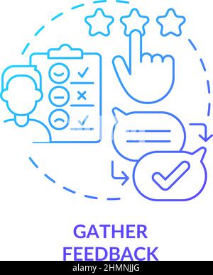 Gather feedback blue gradient concept icon Stock Vector