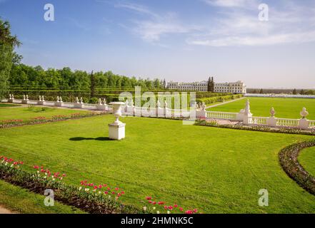 Arkhangelskoye, Moscow region, Russia - May 18, 2021: Terraces in park of the Arkhangelskoye estate Stock Photo