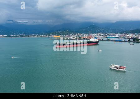 Sea Port. The large industrial port. Stock Photo