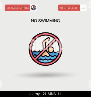 No swimming Simple vector icon. Stock Vector