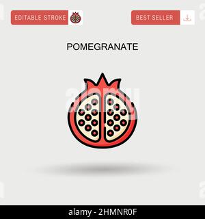 Pomegranate Simple vector icon. Stock Vector