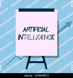 Sign displaying Artificial Intelligence. Word Written on Machine copy Cognitive function like Problem Solving Whiteboard Drawing With Arrow Going Up Stock Photo