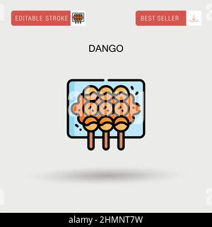 Dango Simple vector icon. Stock Vector