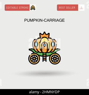 Pumpkin-carriage Simple vector icon. Stock Vector