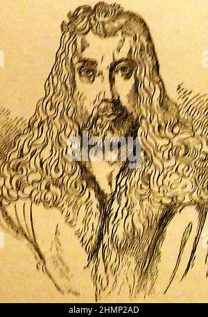 An early sketch portrait of Albert Durer aka  Albrecht Dürer (1471-1528), German Renaissance general & portrait painter, print maker, engraver & sculptor . His name is also spelt Albert Duerer. His wife was Agnes Frey---------Albert Dürer alias Albrecht Dürer (1471-1528), deutscher General- und Porträtmaler der Renaissance, Grafiker, Kupferstecher und Bildhauer. Sein Name wird auch Albert Dürer geschrieben. Seine Frau war Agnes Frey Stock Photo